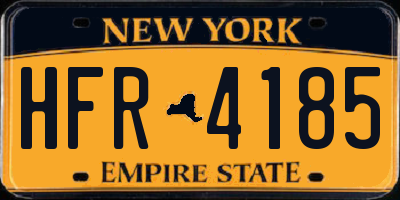 NY license plate HFR4185