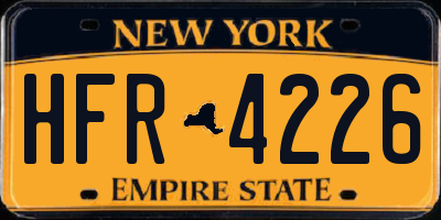 NY license plate HFR4226