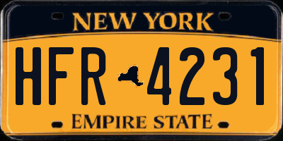 NY license plate HFR4231