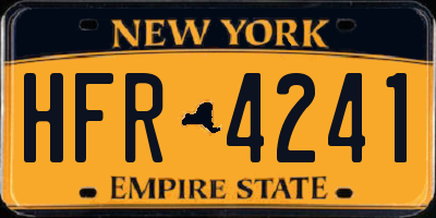 NY license plate HFR4241
