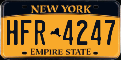 NY license plate HFR4247