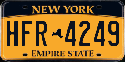 NY license plate HFR4249