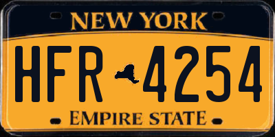 NY license plate HFR4254