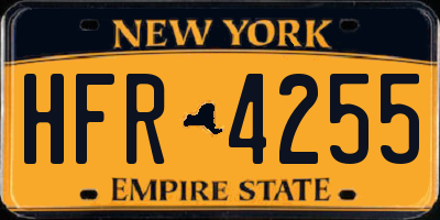 NY license plate HFR4255