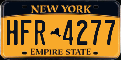NY license plate HFR4277