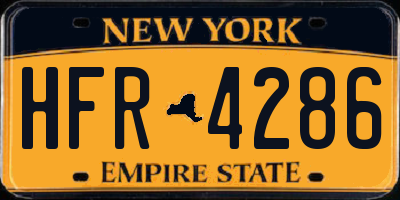 NY license plate HFR4286