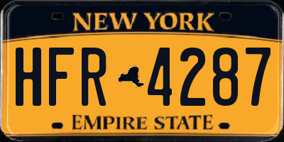 NY license plate HFR4287