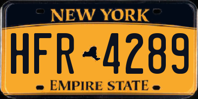 NY license plate HFR4289