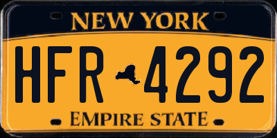 NY license plate HFR4292