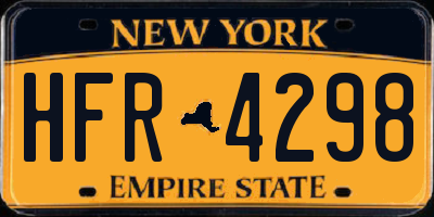 NY license plate HFR4298