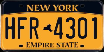 NY license plate HFR4301