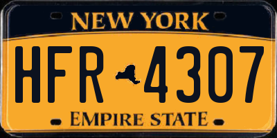 NY license plate HFR4307