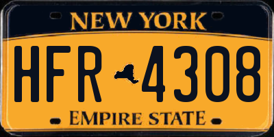 NY license plate HFR4308