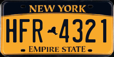 NY license plate HFR4321