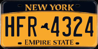 NY license plate HFR4324