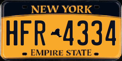 NY license plate HFR4334