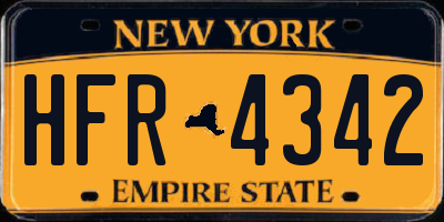 NY license plate HFR4342