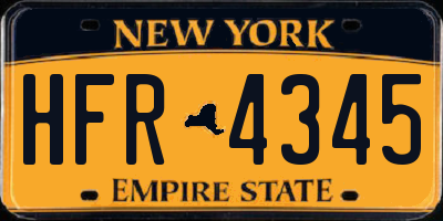 NY license plate HFR4345