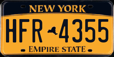 NY license plate HFR4355