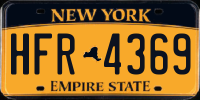 NY license plate HFR4369