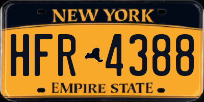 NY license plate HFR4388