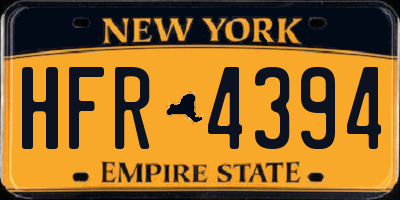 NY license plate HFR4394