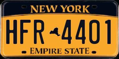 NY license plate HFR4401