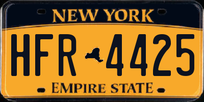 NY license plate HFR4425