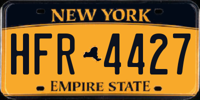 NY license plate HFR4427