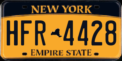 NY license plate HFR4428