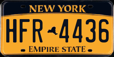 NY license plate HFR4436