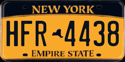 NY license plate HFR4438