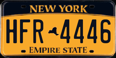 NY license plate HFR4446
