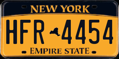 NY license plate HFR4454