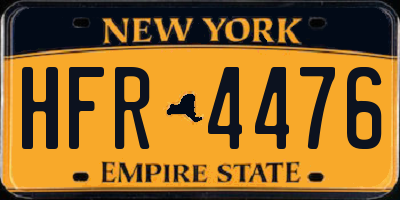 NY license plate HFR4476