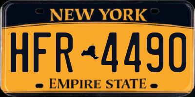 NY license plate HFR4490