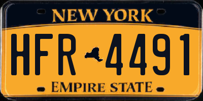 NY license plate HFR4491