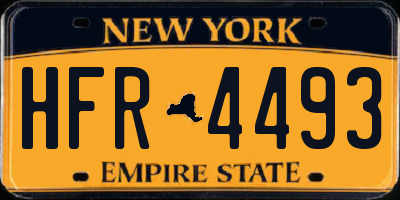 NY license plate HFR4493