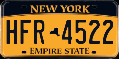 NY license plate HFR4522