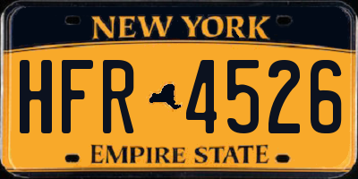 NY license plate HFR4526