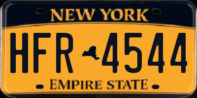 NY license plate HFR4544