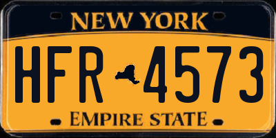 NY license plate HFR4573
