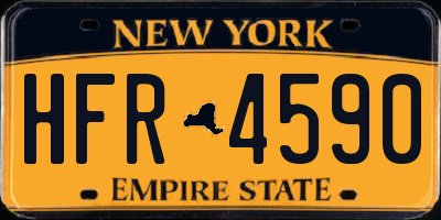 NY license plate HFR4590