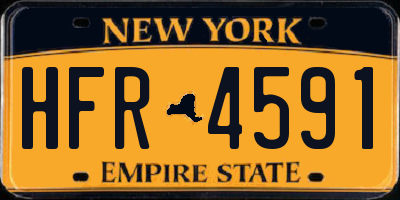 NY license plate HFR4591
