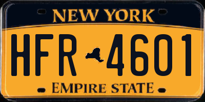 NY license plate HFR4601