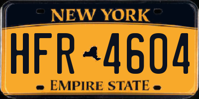 NY license plate HFR4604