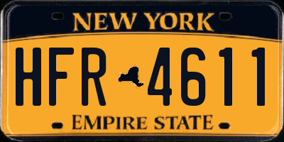 NY license plate HFR4611