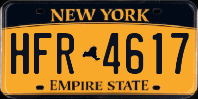 NY license plate HFR4617