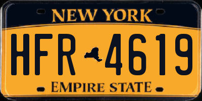NY license plate HFR4619