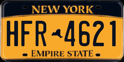 NY license plate HFR4621